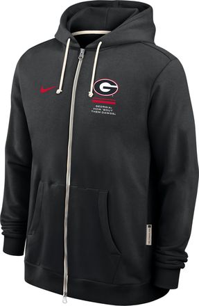 Nike Georgia Sideline Standard Issue Nike Mens Dri-FIT College Full-Zip Hoodie in Black | 03AV00AGBN-1FA