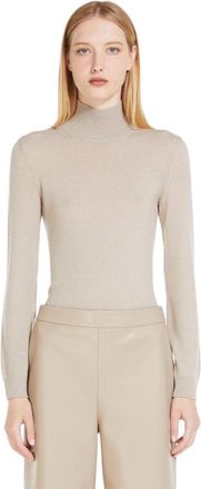 Max Mara Pullover met col - Dames - Coltruien - Beige - L - Wol - Truien & Vesten