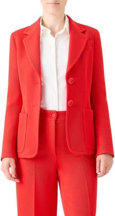 Akris Wool Garbardine Blazer in Bright Red at Nordstrom, Size 10