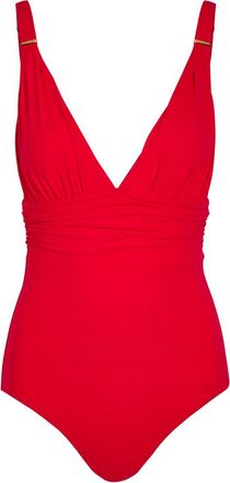 Melissa Odabash Panarea Plunge Swimsuit - Red - 46 (UK14 / L)