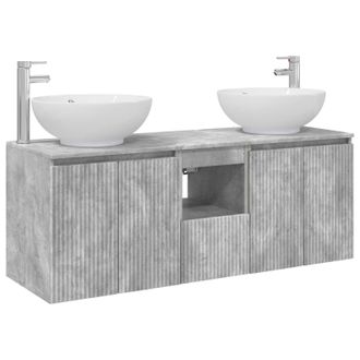 vidaXL Juego De Muebles De Ba&ntilde;o 3 Uds. Gris Hormig&oacute;n Vidaxl