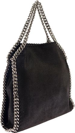 Stella McCartney Womens Tiny Tote Bag With Charm - Black Polyester Shoulder