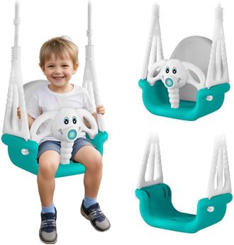 OEM Ricokids Elephant Columpio Cubo 3 En 1, Turquesa