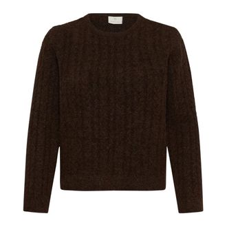 Kaffe Jersey de punto con cuello redondo - Knitwear - Mujer - Marr&oacute;n - 2XL