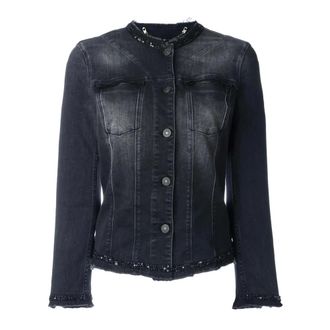 7 For All Mankind Giacca di jeans senza colletto - - Jackets - Donna - Nero - L