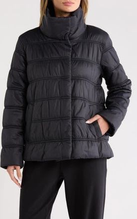 Eileen Fisher High Collar Puffer Coat in Black at Nordstrom Rack, Size Xx-Small