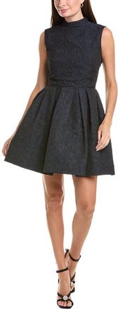 Oscar De La Renta Textured Floral Cloque Cocktail Dress