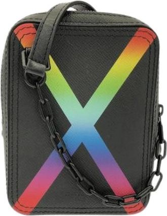Louis Vuitton Pre-owned Taiga Danube Messenger Schoudertas - Dames - Vintage Mini Tas - Veelkleurig - ONE Size - Leer - Vintage