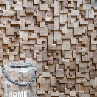 Wanda Collection Wanda Collection - Revestimiento Mosaico De Teca Reciclada Natural 30x30cm