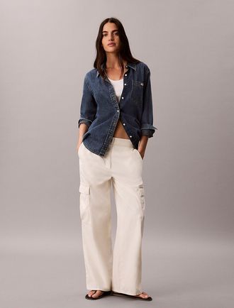 Calvin Klein Jeans Calvin Klein Womens Soft Twill Cargo Pants - White - 10