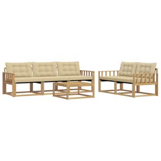 vidaXL Conjunto De Sof&aacute;s De Exterior 6 Pcs Y Beige 79 X 79 X 37 Cm Vidaxl