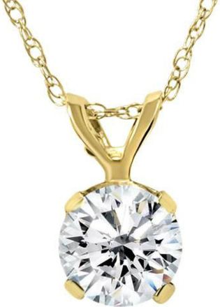 Pompeii3 Yellow Gold 1/4ct Round Solitaire Real Diamond Pendant