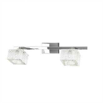 Top-Light Applique Contemporanea Metropolitan Metallo Cromo Vetro Trasparente 2 Luci G9