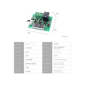 OEM Adecuado Para 10 Interruptores De Termostato De Temperatura Roja W1209 Dc 12v Para Control De Temperatura (fr&iacute;o Y Caliente)