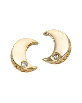 Italian Gold, Inc 14K Italian Gold 0.01 Ct. Tw. Diamond Moon Studs