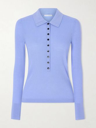 Maria McManus Polo In Lana Merino A Coste - Blu