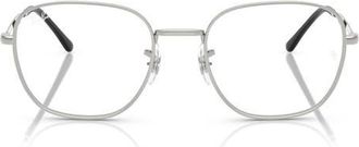 Ray-Ban 53mm Square Optical Glasses in Silver at Nordstrom