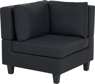Beliani Sill&oacute;n Modular Esquinero De Tela 1 Plaza Acolchado Con Coj&iacute;n Negro Unstad
