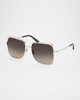 Tom Ford Chloe Square Metal Sunglasses