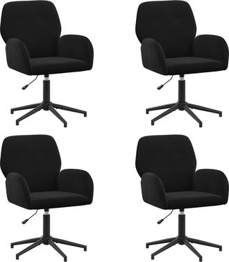 vidaXL Sillas De Escritorio Giratorias 4 Uds. 54 X 55 X 90 Cm Negro Vidaxl