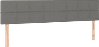 vidaXL Cabeceros 2 Unidades De Tela Gris Oscuro 100x5x78/88 Cm Vidaxl