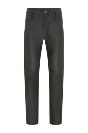 Infinity Leather Mens Black Lamb Leather 501 Biker Jeans - Istanbul