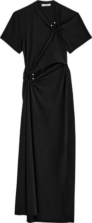 Paco Rabanne Ring-embellished Stretch-cotton Midi Dress - Black - XS (UK6 /xs)