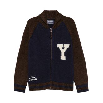 CHESAPEAKE'S Yankees Champ Wool Stadium Zip - Heren - Truien - Blauw - Maat: M Wol