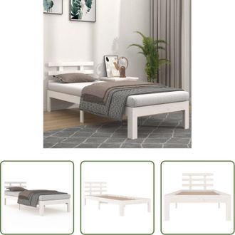 vidaXL Letto singolo - Giroletto Bianco in Legno Massello 75x190 cm Small Single