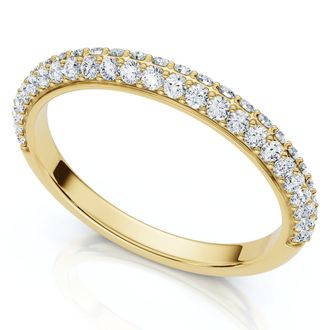 Pompeii3 1/4Ct TW Diamond Micro Pave Wedding Ring Stackable Band 14k Gold Lab Grown