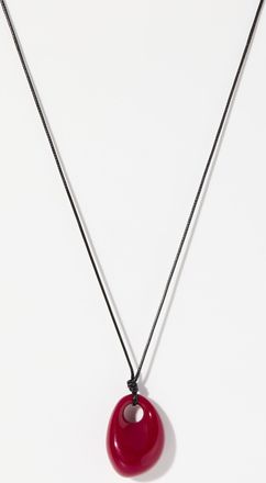 Simons Womens Oval pendant wrap cord choker
