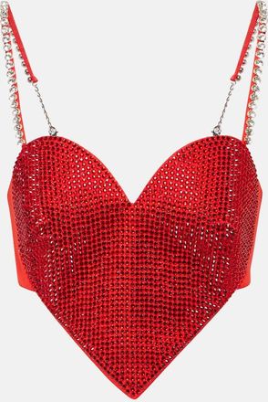 Area Embellished wool crop top