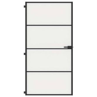 Berkfield Home Interior Door Slim Black 102.5x201.5 cm Tempered Glass & Aluminium