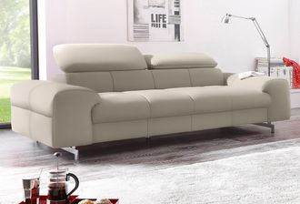 Cotta 3-Sitzer »Chef« Big-Sofa mit Kopfteilverstellung, edle Metallkufen