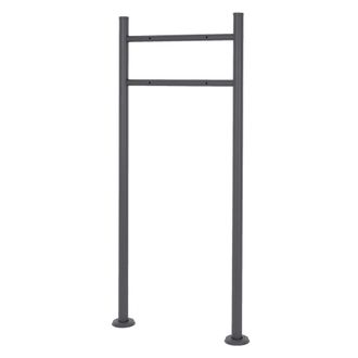 ML Design Ml-design - Soporte Poste Para Buz&oacute;n De Correos De Acero Inoxidable Con Recubrimiento De Polvo, Antracita, Altura 120 Cm, Barras Redondas, Anclable En