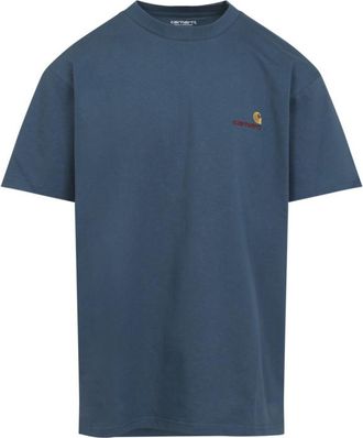 Carhartt Work in Progress Blue Roundneck Embroidered Logo T-Shirt