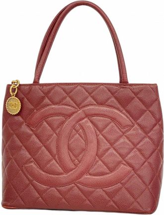 Chanel Bordeaux Grained Calfskin Tote Bag (Pre-Owned)