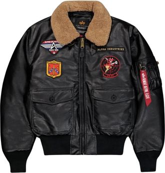 Alpha Industries Bomber G-1 Devils Brigade in finta pelle - - Jackets - Uomo - Nero - M