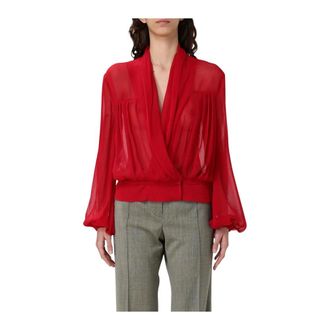 Philosophy di Lorenzo Serafini Blouses, female, Red, Size: M Silk Wrap Blouse