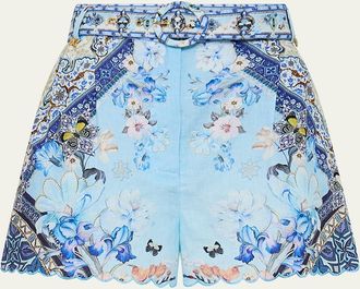 Camilla Al Manial Palace Memoirs Tuck-Front Shorts