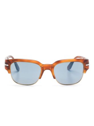 Persol Occhiali da sole squadrati con effetto tartarugato - Marrone