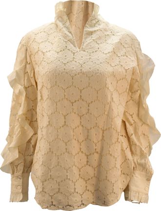 Apiece Apart Apiece Apart Lace Rio Blouse in Cream Cotton