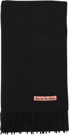 Acne Studios Accessoires, Heren, Zwart, ONE Size, Wol, Luxe Wol Sjaal Zwart