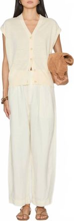 Apiece Apart Fine Weight Cropped Vest In Cream