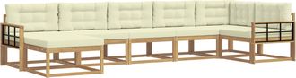 vidaXL Conjunto De Sof&aacute;s De Exterior 7 Uds. Blanco Y Crema Vidaxl