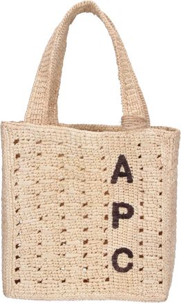 A.P.C. Rectangular Raffia Tote Bag with Sturdy Top Handles