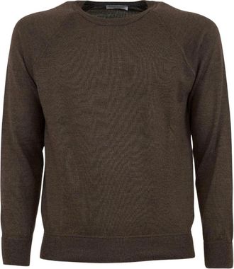 Gran Sasso Trui met ronde hals - Heren - Ronde hals truien - Bruin - S - Wol - Truien & Vesten