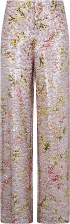 Alberta Ferretti Printed Sequins Wide Leg Trousers