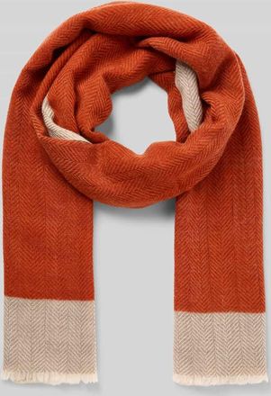 Altea Schal aus Wolle-Kaschgora-Mix mit Fischgrat-Dessin in Dunkelbraun, Größe 1