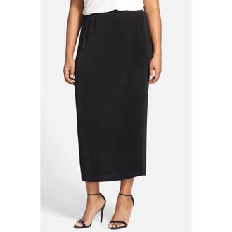 Vikki Vi Stretch Knit Straight Maxi Skirt in Black at Nordstrom, Size 3X